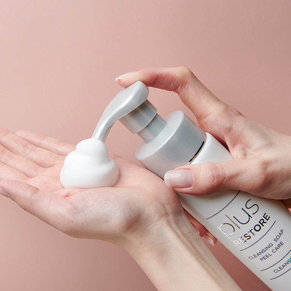 Plus Restore Cleansing Soap Foam Peel Care 200ml Facial foam Facial cleanser Foam Facial cleanser Men's Peeling Facial cleanser Glycolic acid Fragrance-free Color-free