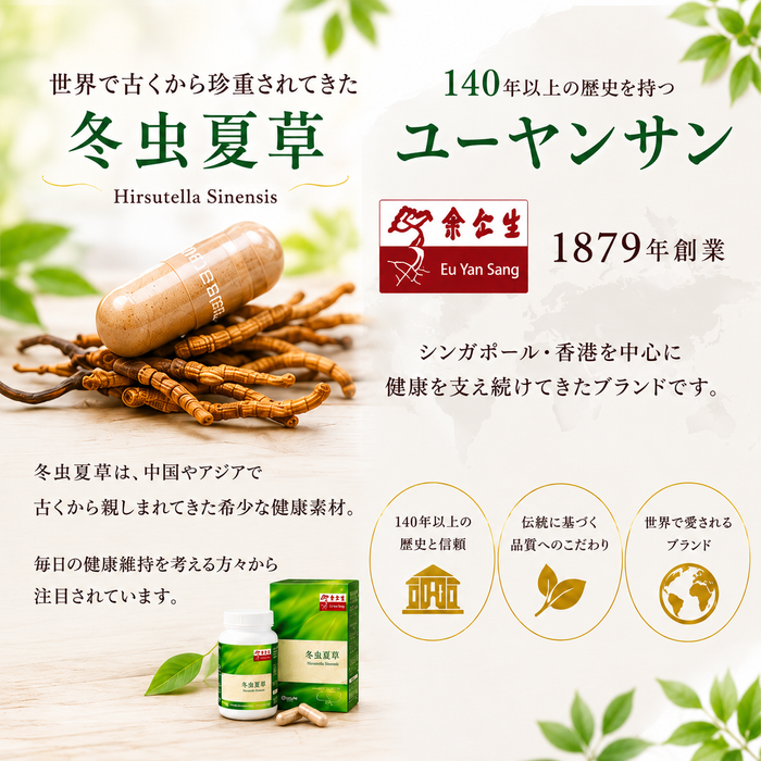 余仁生　冬虫夏草 ユーヤンサン トウチュウカソウ